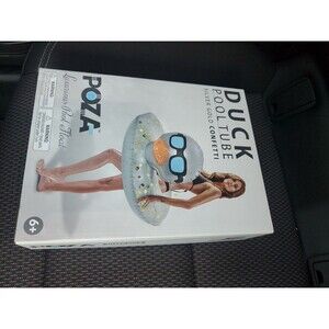 Pool Float - DUCK POOL TUBE - SILVER POZA New In Box Swim Water